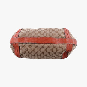 Pre-owned Gucci GG Running Beige×orange canvas×leather 247185 shoulderbag | stylenewstar