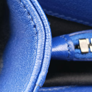 Pre-owned Yves Saint Laurent COLLEGE Blue Leather 428056 shoulderbag | stylenewstar