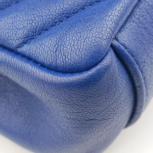 Pre-owned Yves Saint Laurent COLLEGE Blue Leather 428056 shoulderbag | stylenewstar