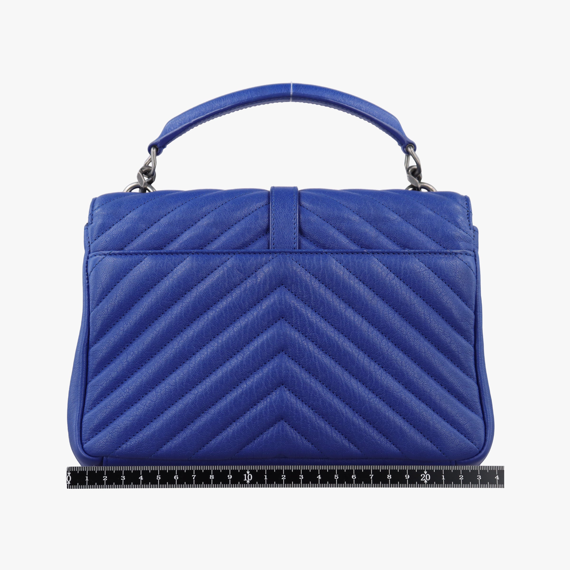 Pre-owned Yves Saint Laurent COLLEGE Blue Leather 428056 shoulderbag | stylenewstar