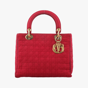 Pre-owned Christian Dior Lady Dior Red Nylon  handbag | stylenewstar