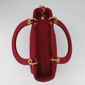 Pre-owned Christian Dior Lady Dior Red Nylon  handbag | stylenewstar