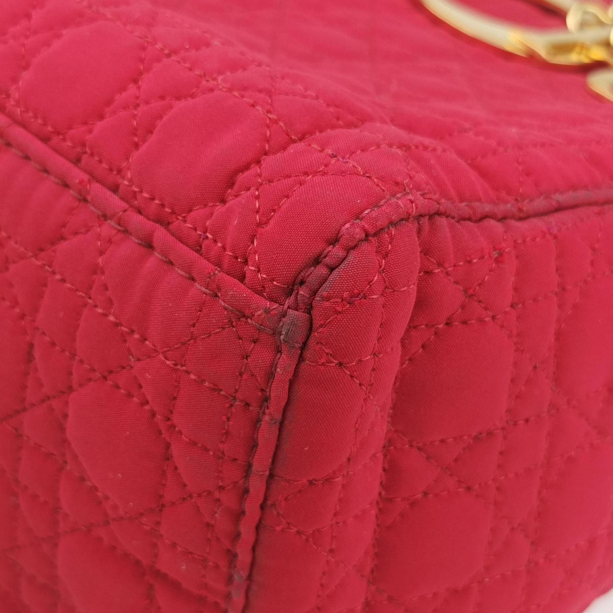 Pre-owned Christian Dior Lady Dior Red Nylon  handbag | stylenewstar