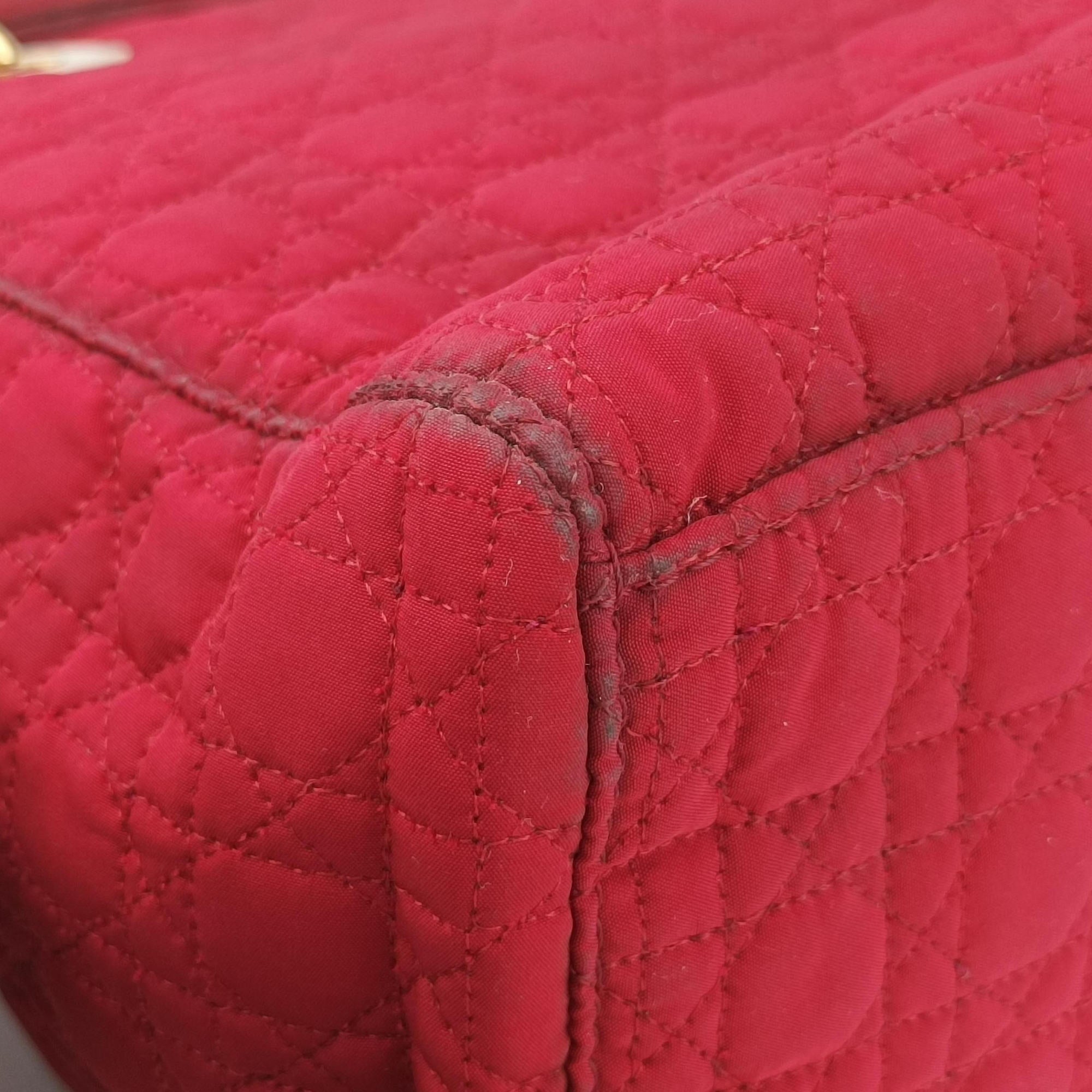Pre-owned Christian Dior Lady Dior Red Nylon  handbag | stylenewstar