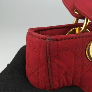 Pre-owned Christian Dior Lady Dior Red Nylon  handbag | stylenewstar