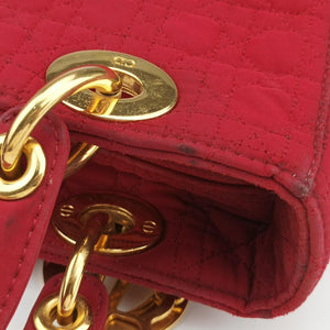Pre-owned Christian Dior Lady Dior Red Nylon  handbag | stylenewstar