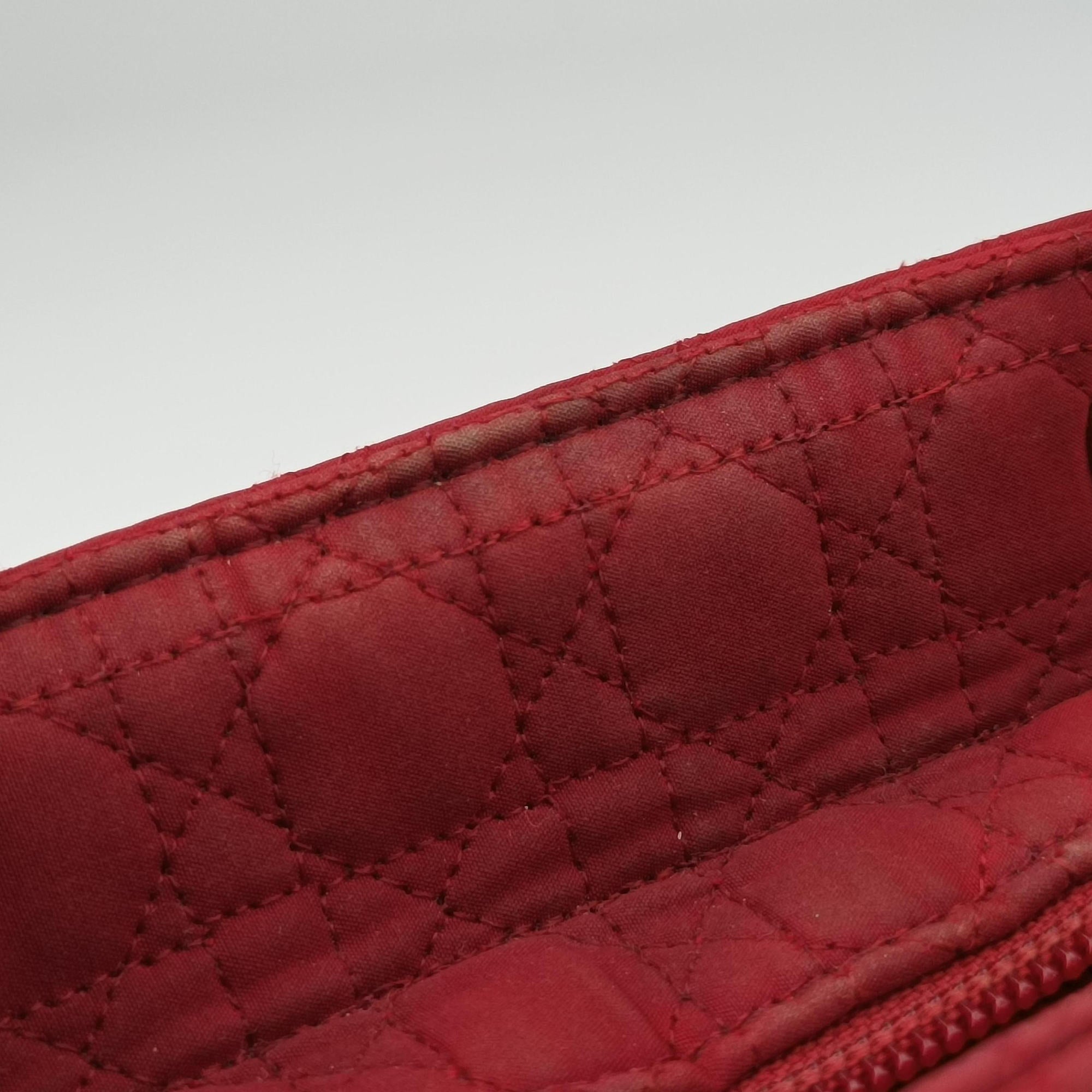 Pre-owned Christian Dior Lady Dior Red Nylon  handbag | stylenewstar