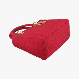 Pre-owned Christian Dior Lady Dior Red Nylon  handbag | stylenewstar