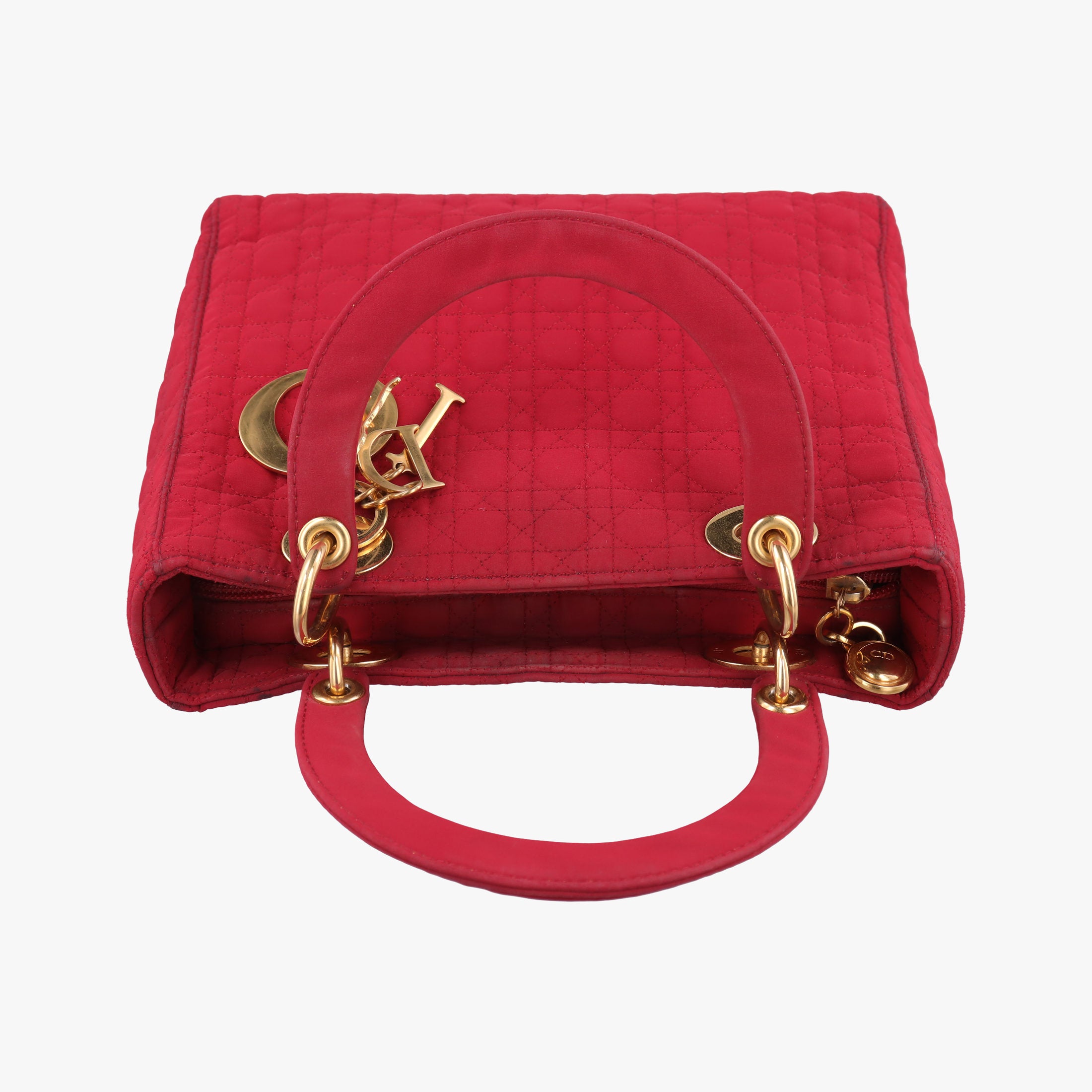 Pre-owned Christian Dior Lady Dior Red Nylon  handbag | stylenewstar