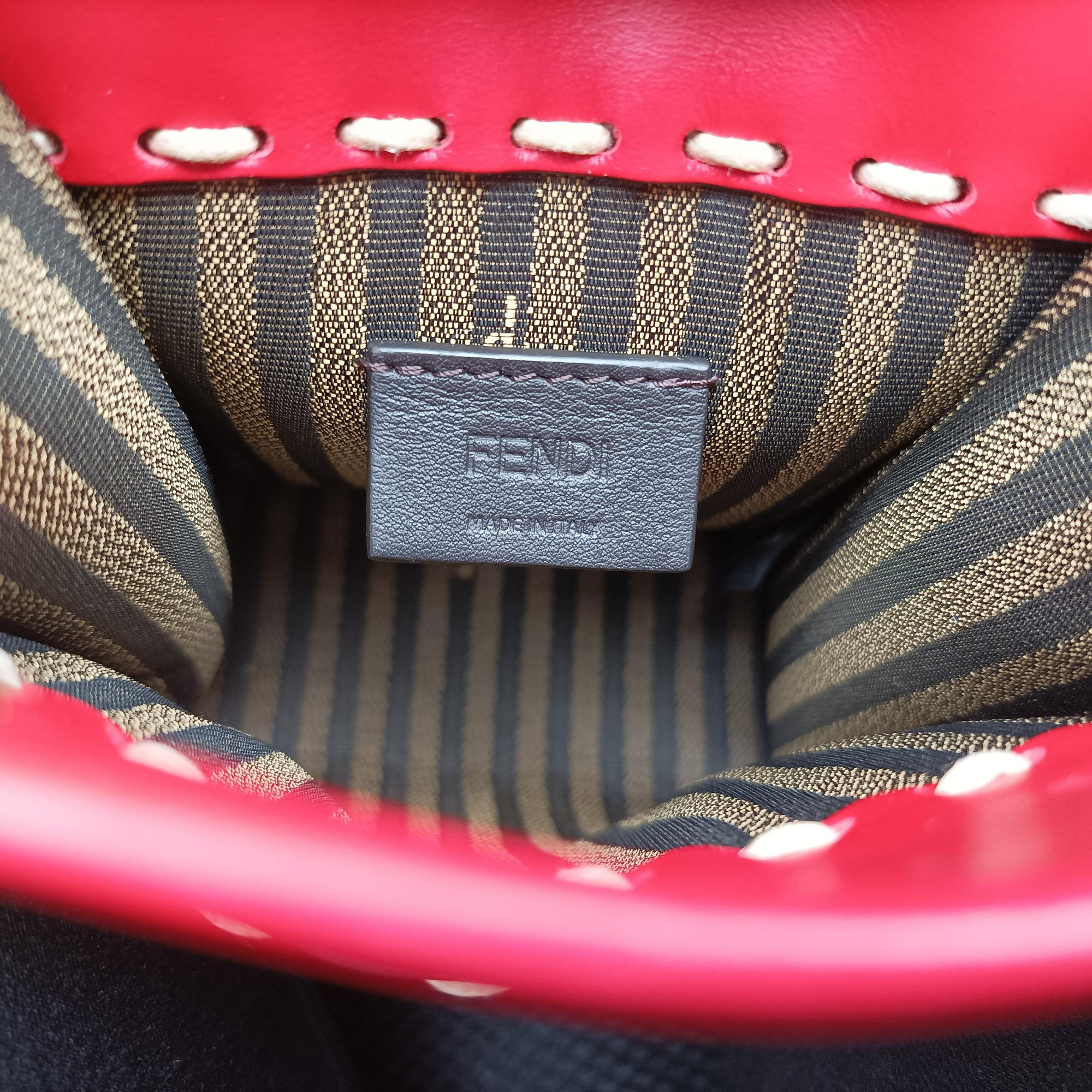 Pre-owned Fendi SUNSHINE SHOPPER Red Leather 8BS051 shoulderbag | stylenewstar