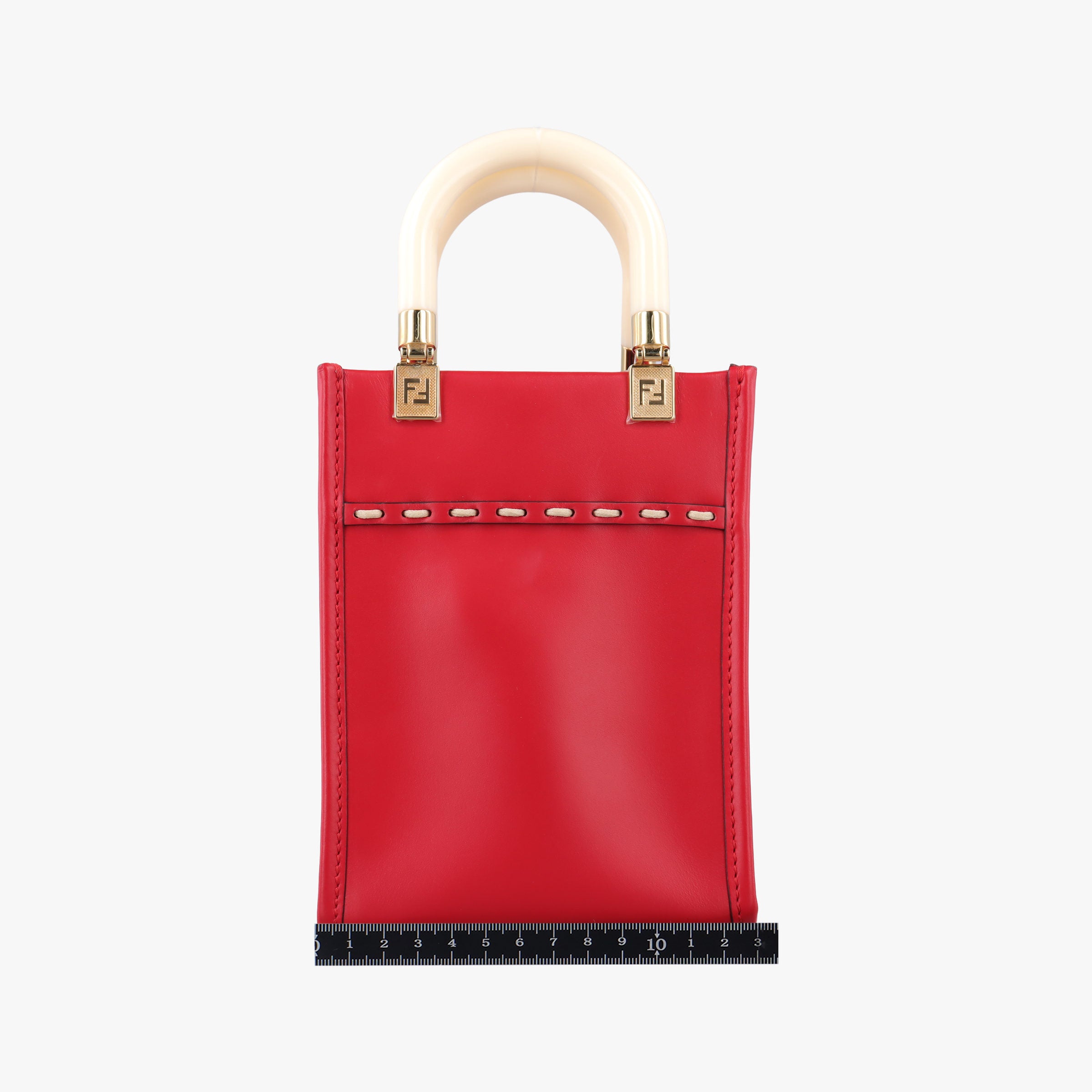 Pre-owned Fendi SUNSHINE SHOPPER Red Leather 8BS051 shoulderbag | stylenewstar