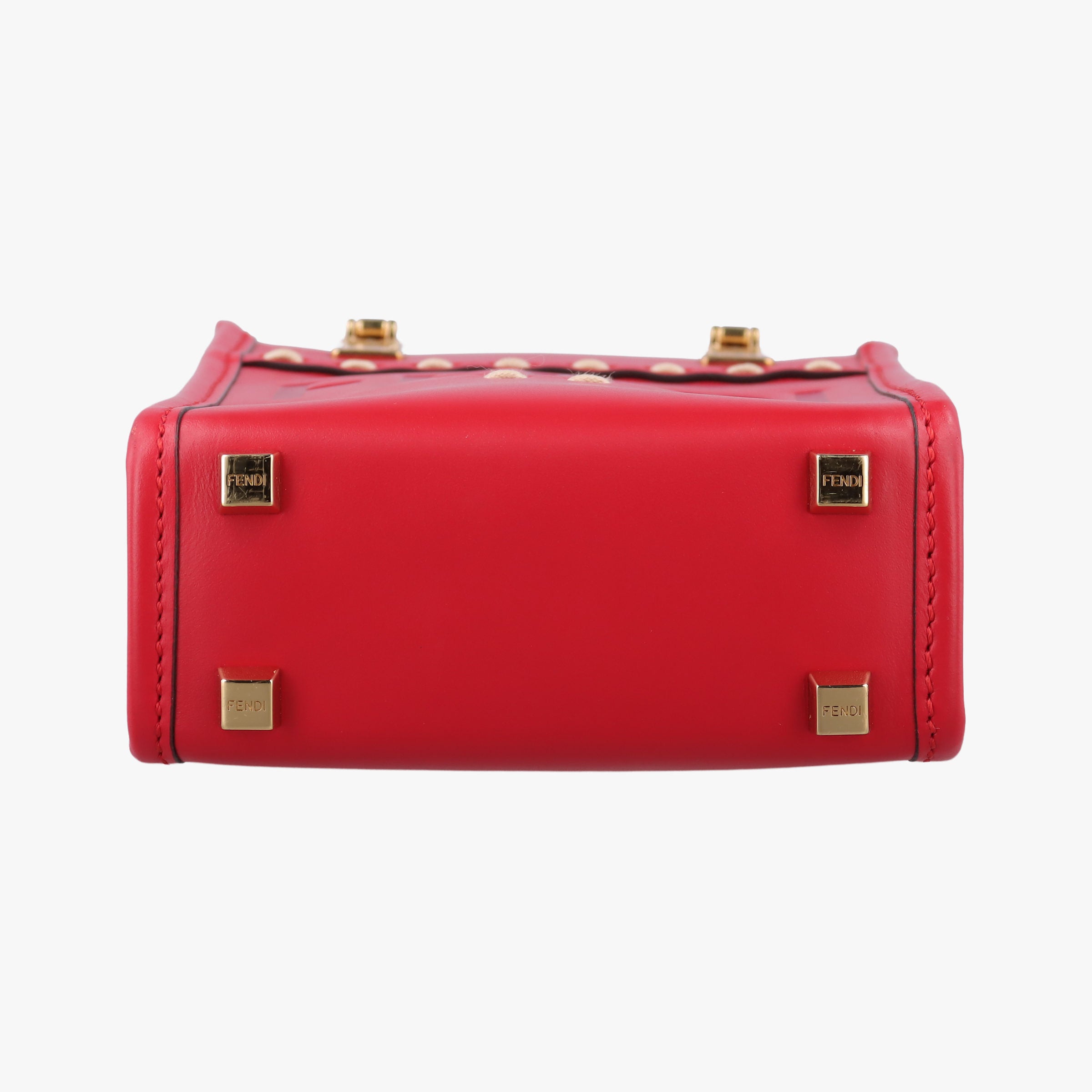 Pre-owned Fendi SUNSHINE SHOPPER Red Leather 8BS051 shoulderbag | stylenewstar
