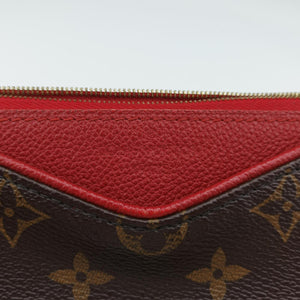 Pre-owned Louis Vuitton PALLAS Clutch brown×CERISE Monogram Canvas×calf leather M41638 shoulderbag | stylenewstar