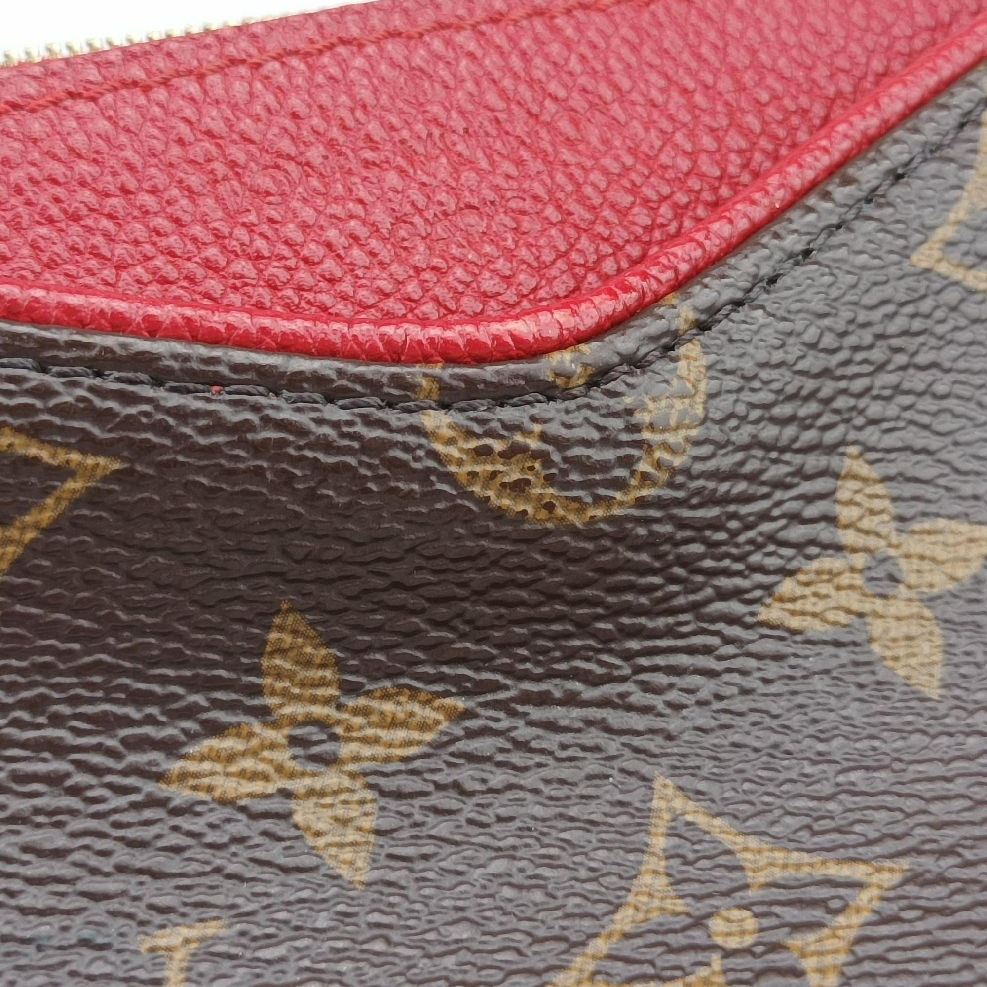Pre-owned Louis Vuitton PALLAS Clutch brown×CERISE Monogram Canvas×calf leather M41638 shoulderbag | stylenewstar