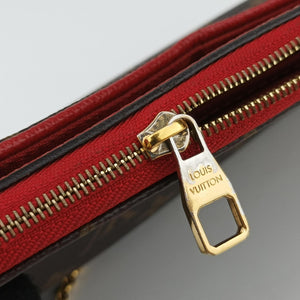 Pre-owned Louis Vuitton PALLAS Clutch brown×CERISE Monogram Canvas×calf leather M41638 shoulderbag | stylenewstar