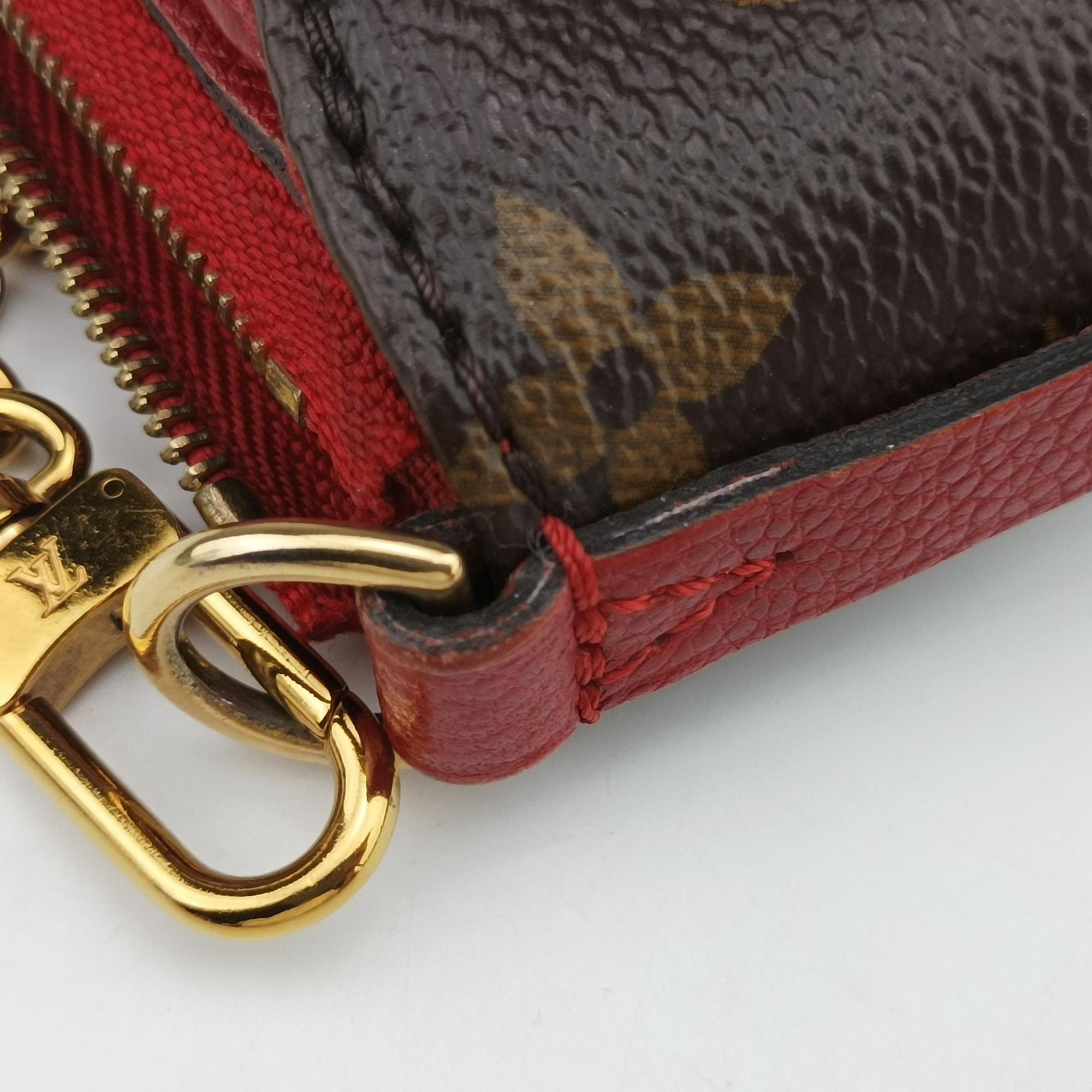 Pre-owned Louis Vuitton PALLAS Clutch brown×CERISE Monogram Canvas×calf leather M41638 shoulderbag | stylenewstar