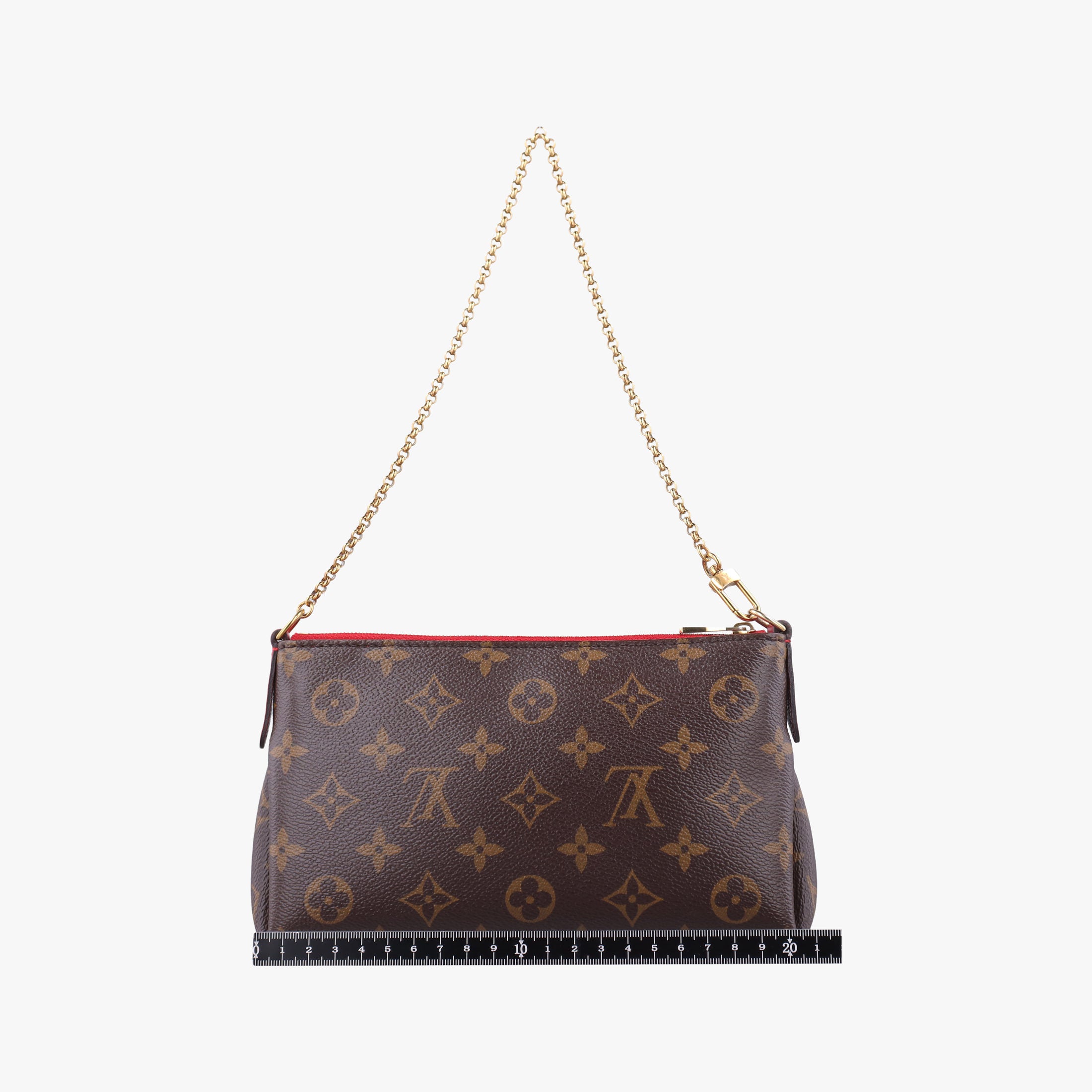 Pre-owned Louis Vuitton PALLAS Clutch brown×CERISE Monogram Canvas×calf leather M41638 shoulderbag | stylenewstar