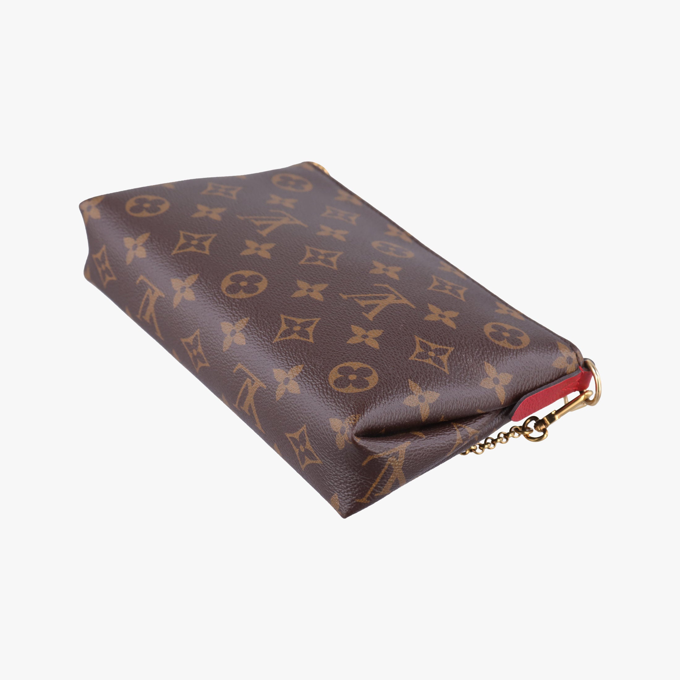 Pre-owned Louis Vuitton PALLAS Clutch brown×CERISE Monogram Canvas×calf leather M41638 shoulderbag | stylenewstar