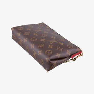 Pre-owned Louis Vuitton PALLAS Clutch brown×CERISE Monogram Canvas×calf leather M41638 shoulderbag | stylenewstar