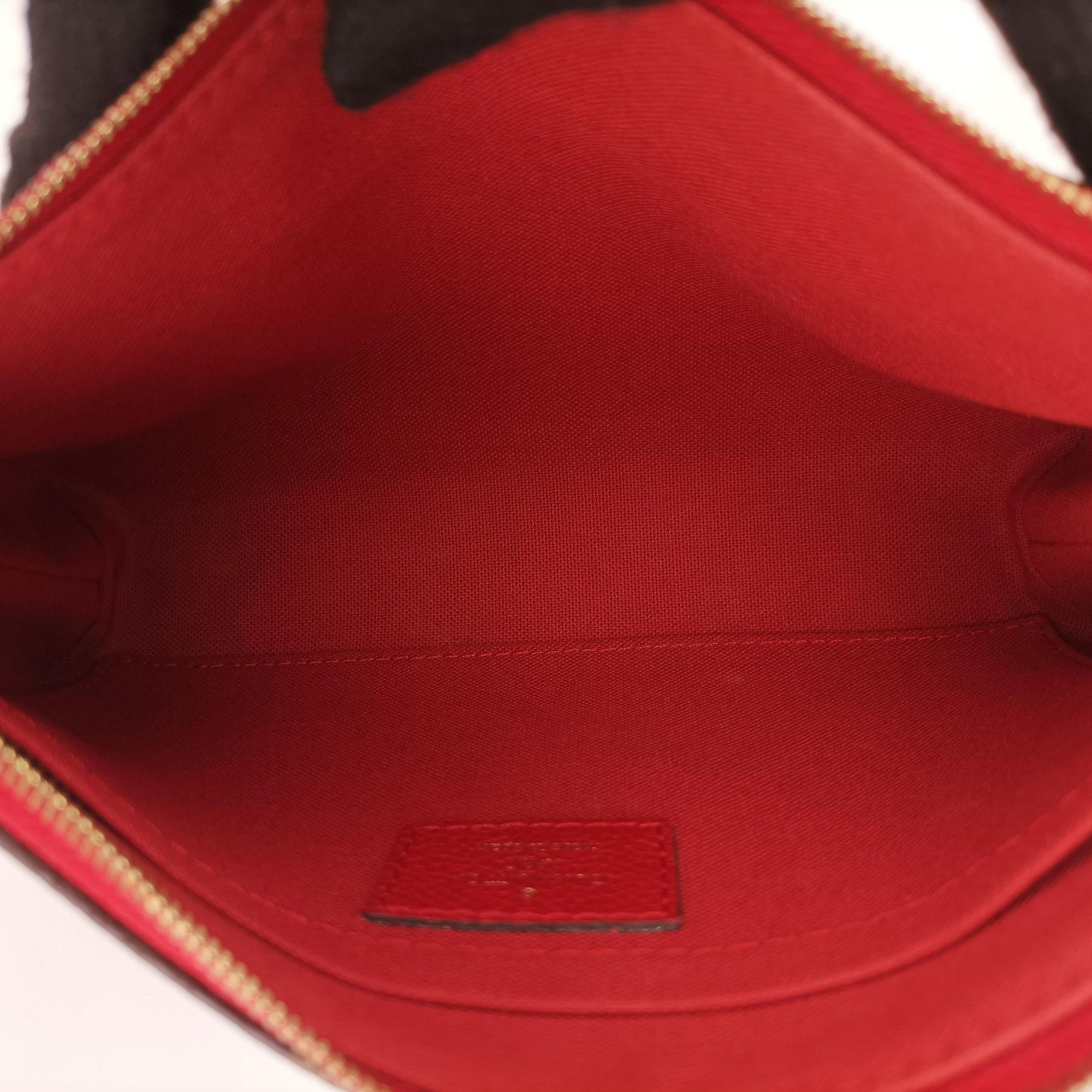 Pre-owned Louis Vuitton PALLAS Clutch brown×CERISE Monogram Canvas×calf leather M41638 shoulderbag | stylenewstar