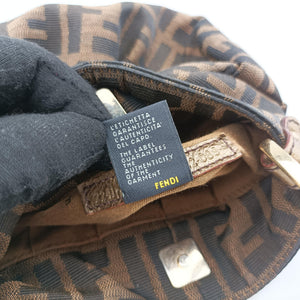Pre-owned Fendi Mini Chef Brown jacquard 8BK044 shoulderbag | stylenewstar