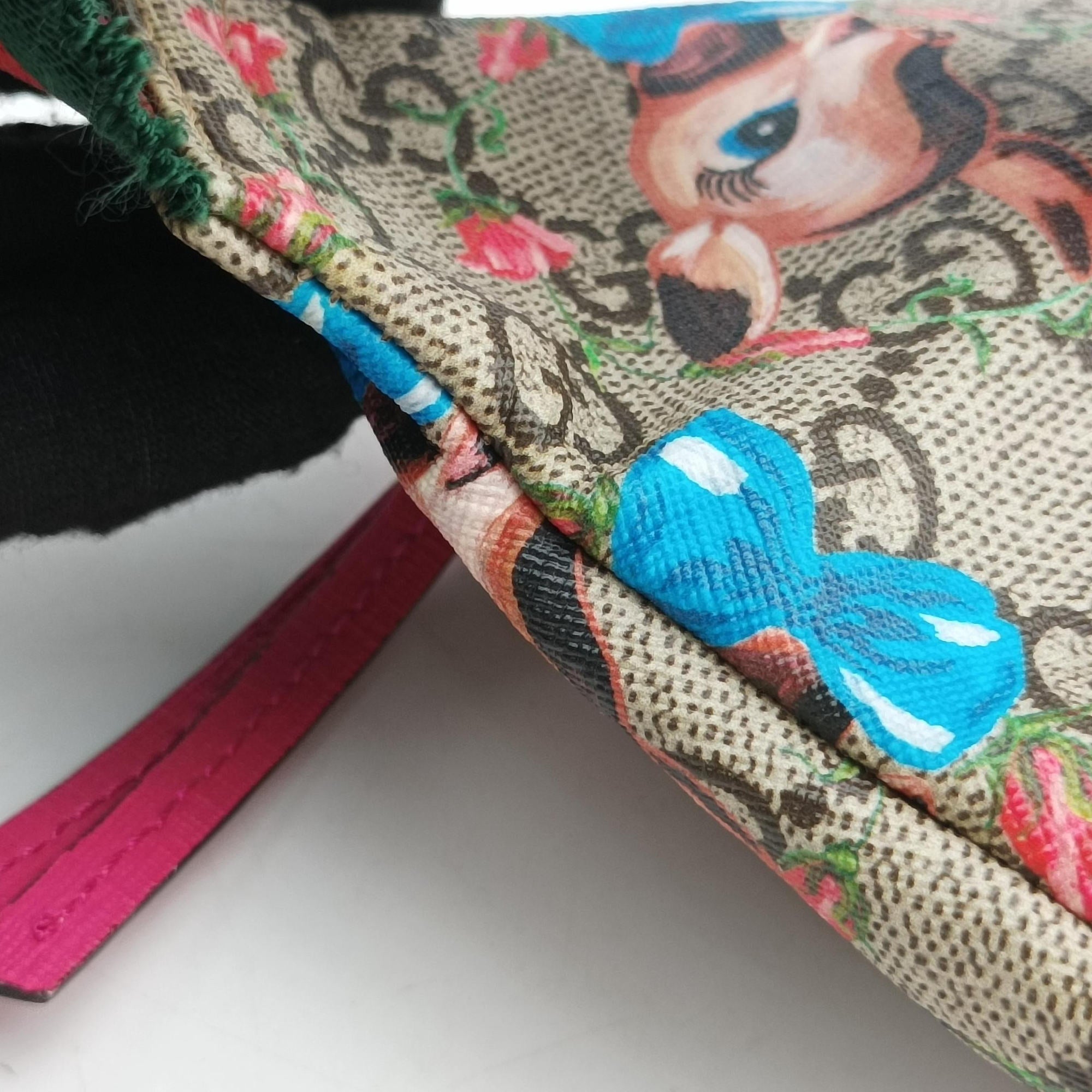 Pre-owned Gucci kids GG Deer Print Multicolor PVC coated canvas 502095 bum bag/waist bag | stylenewstar
