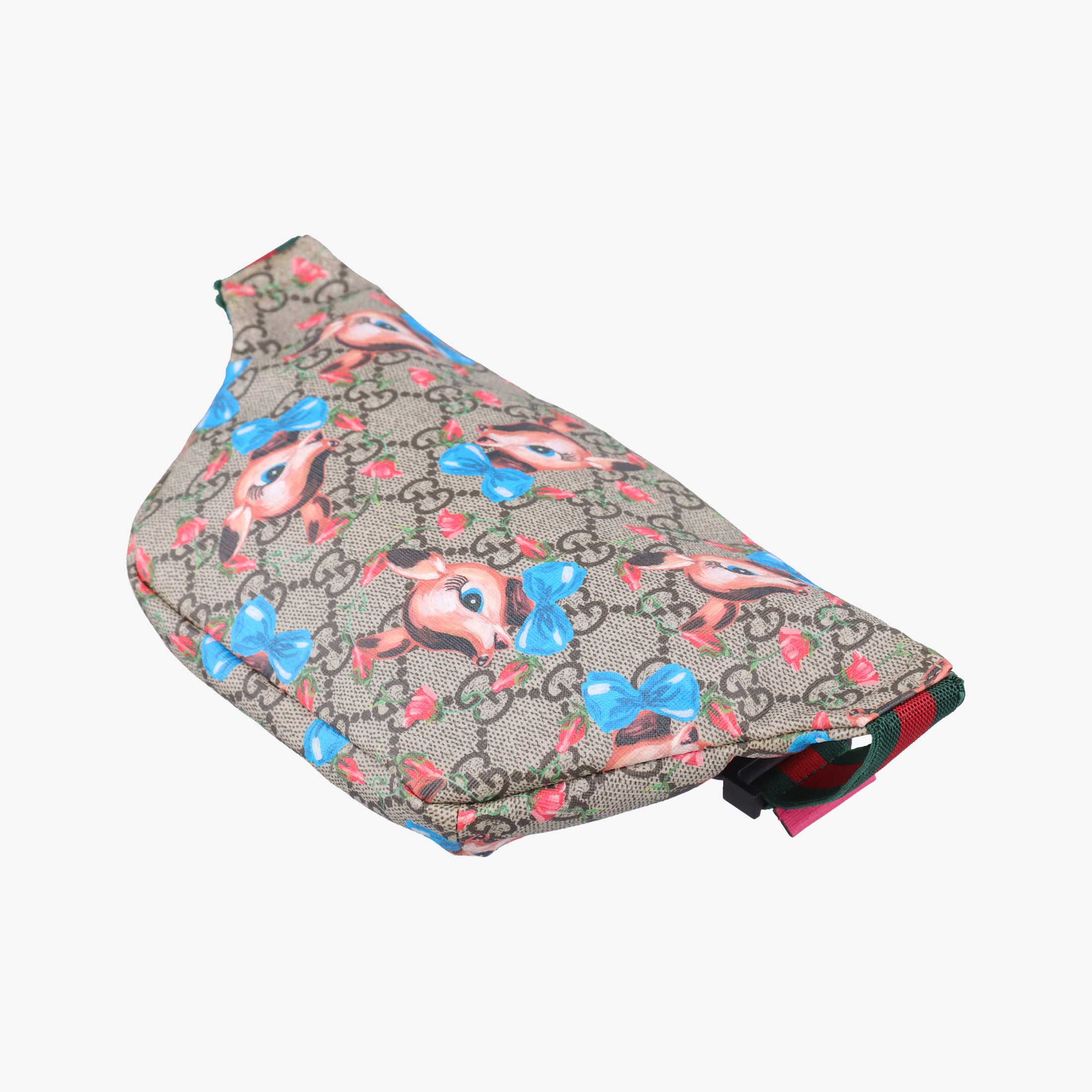 Pre-owned Gucci kids GG Deer Print Multicolor PVC coated canvas 502095 bum bag/waist bag | stylenewstar