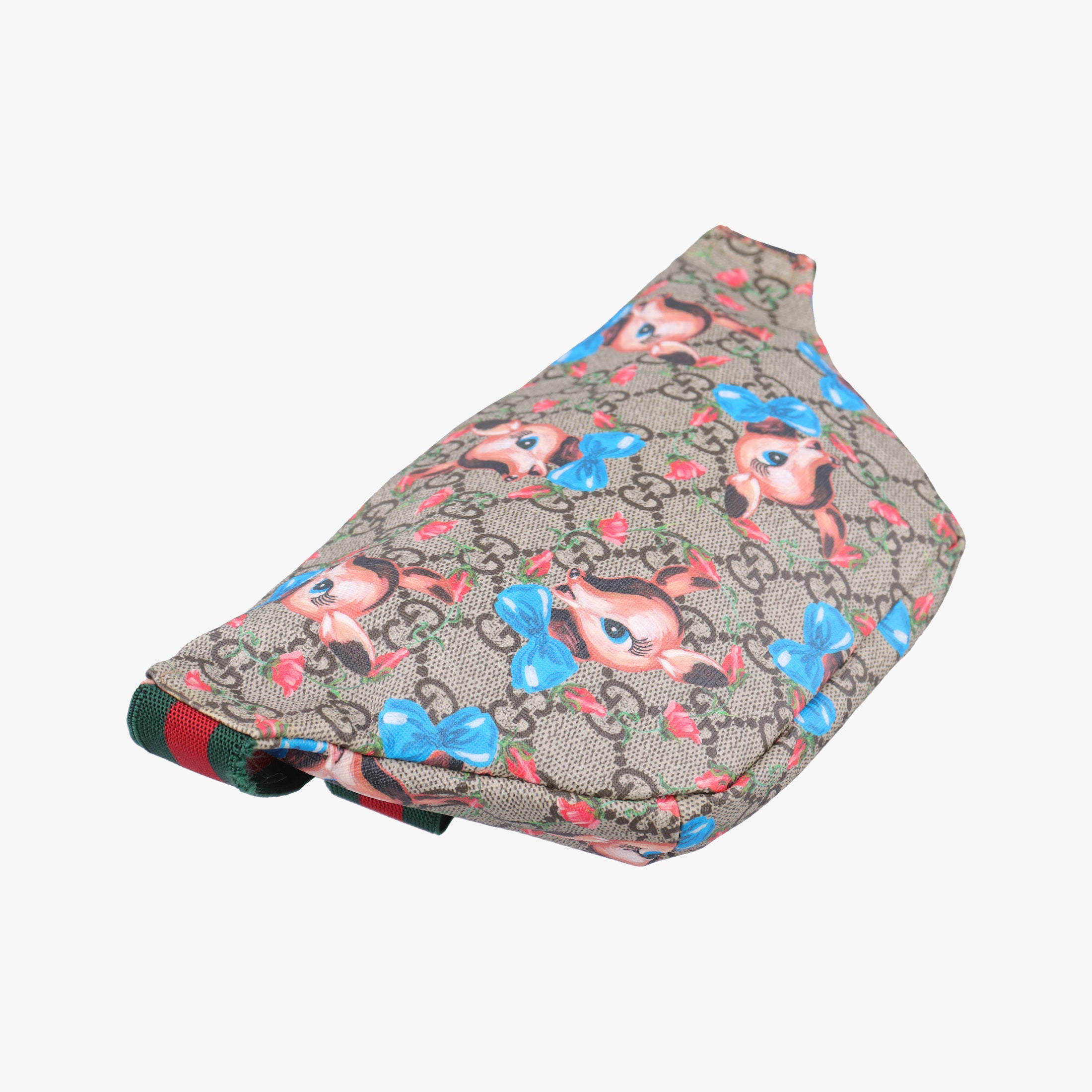 Pre-owned Gucci kids GG Deer Print Multicolor PVC coated canvas 502095 bum bag/waist bag | stylenewstar