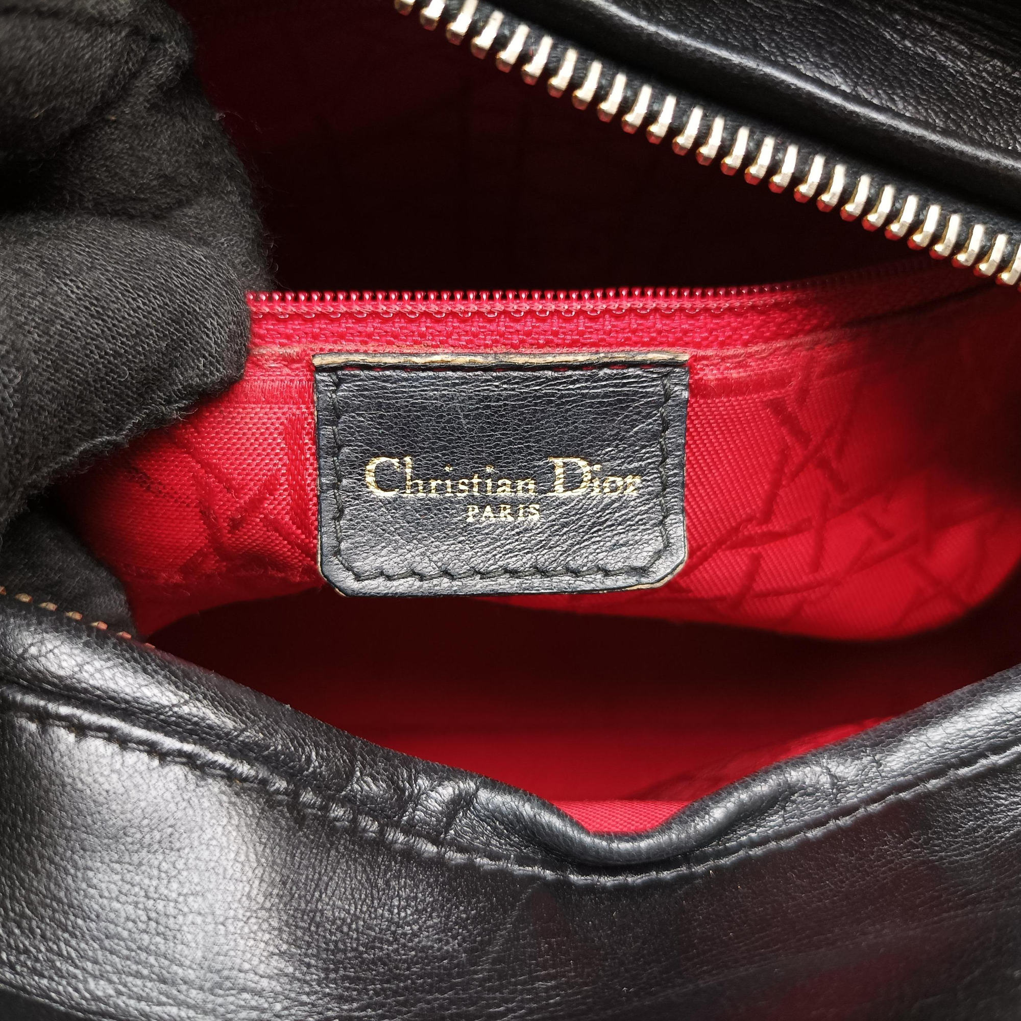 Pre-owned Christian Dior Lady Dior Black lambskin  shoulderbag | stylenewstar