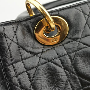 Pre-owned Christian Dior Lady Dior Black lambskin  shoulderbag | stylenewstar