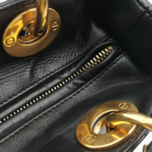 Pre-owned Christian Dior Lady Dior Black lambskin  shoulderbag | stylenewstar
