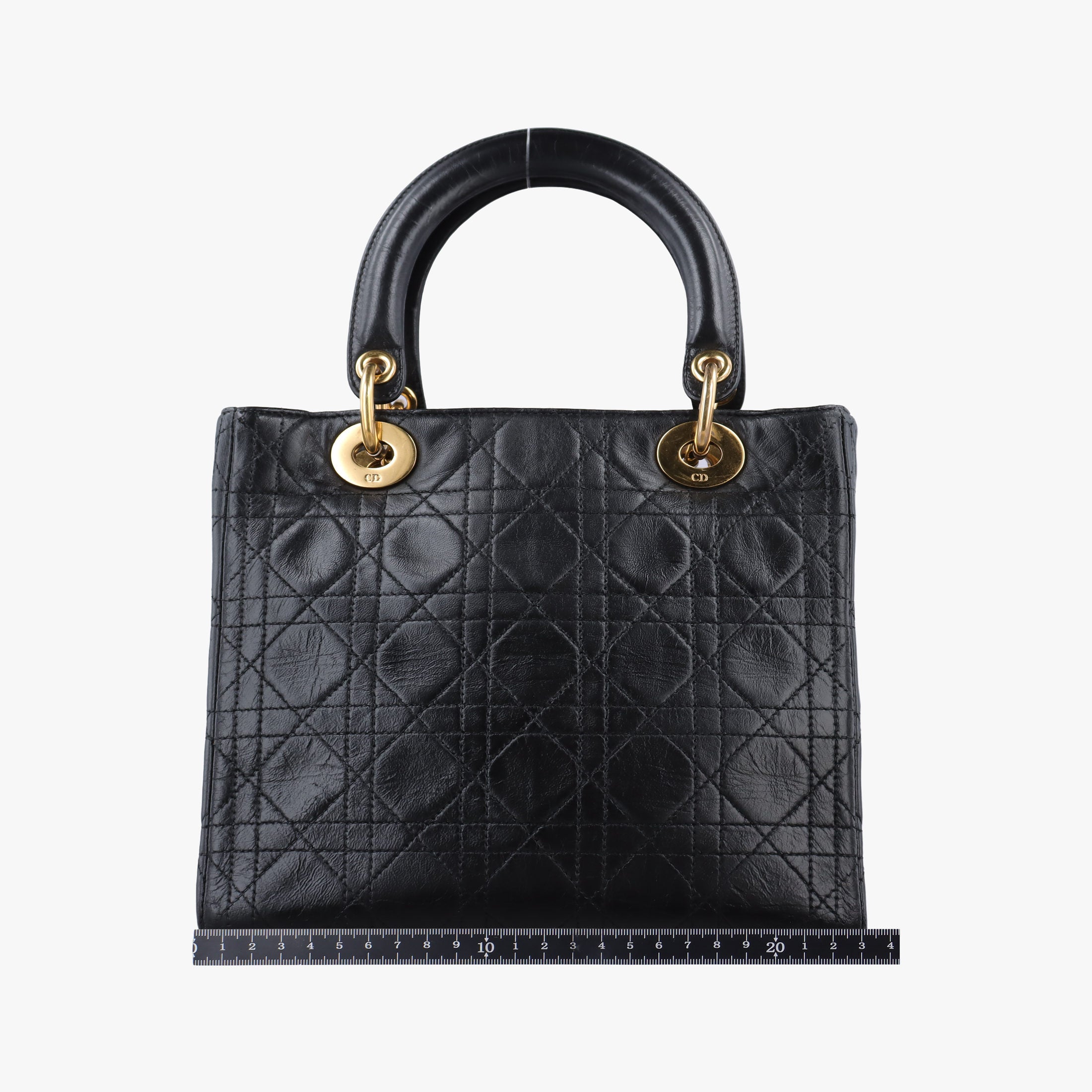 Pre-owned Christian Dior Lady Dior Black lambskin  shoulderbag | stylenewstar