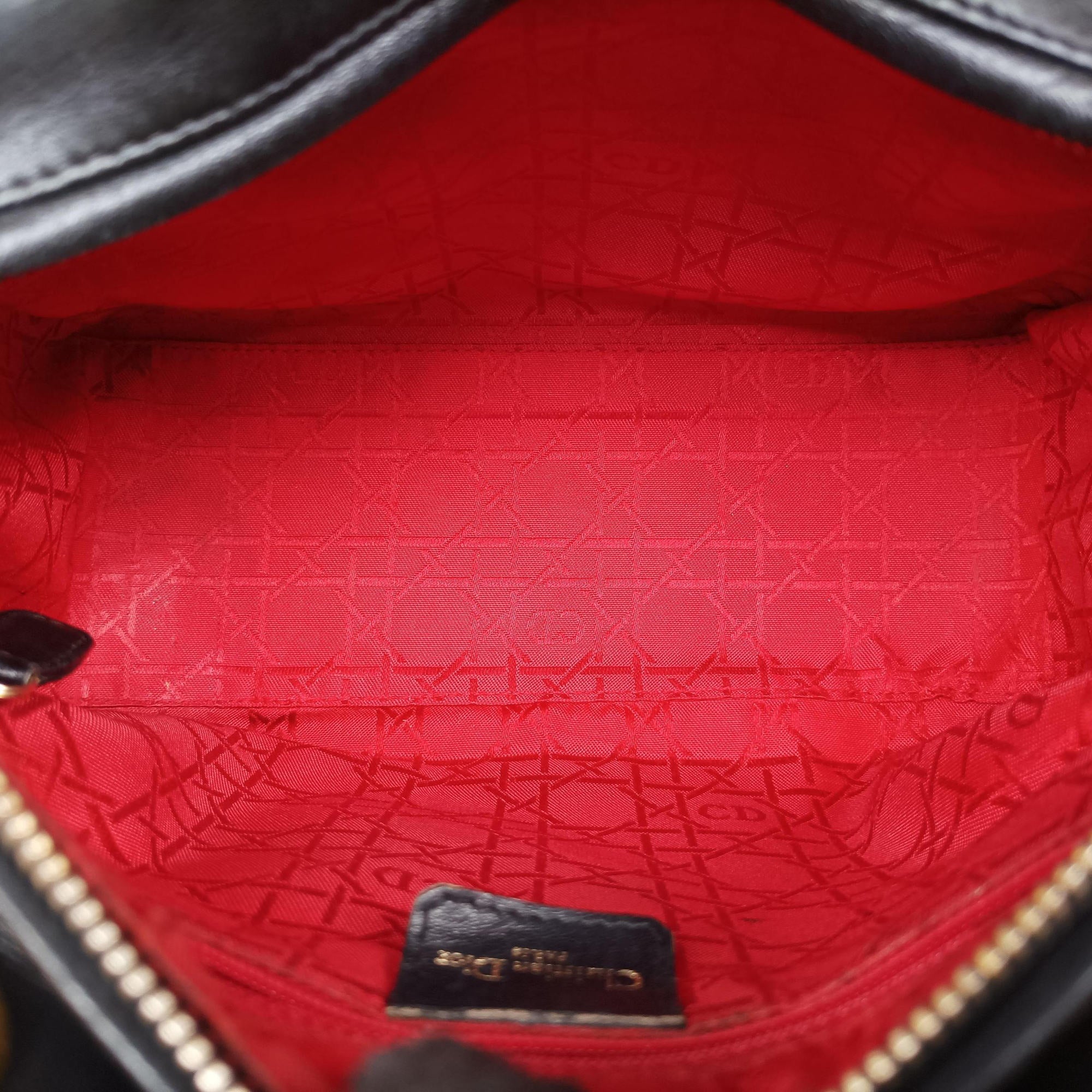 Pre-owned Christian Dior Lady Dior Black lambskin  shoulderbag | stylenewstar
