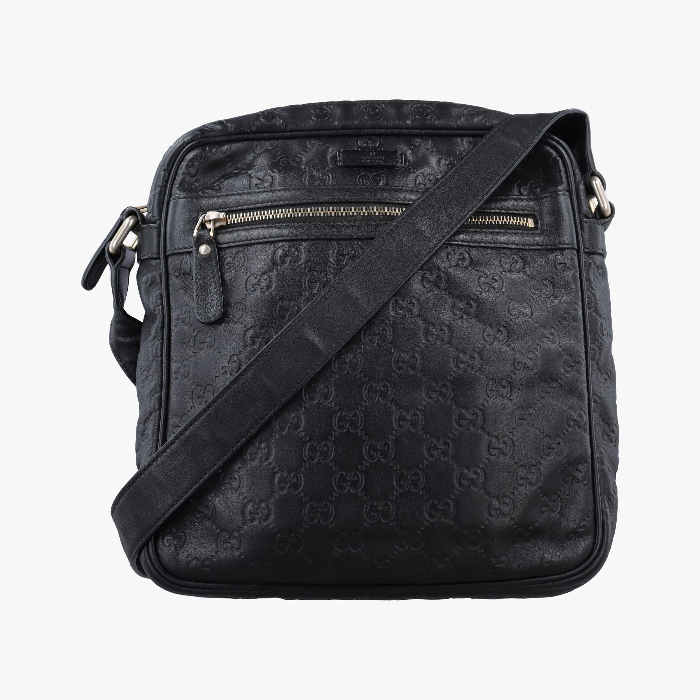 Secondhand Gucci GG Imprime Messenger Black Leather 201448 shoulderbag | stylenewstar