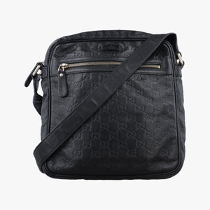 Secondhand Gucci GG Imprime Messenger Black Leather 201448 shoulderbag | stylenewstar
