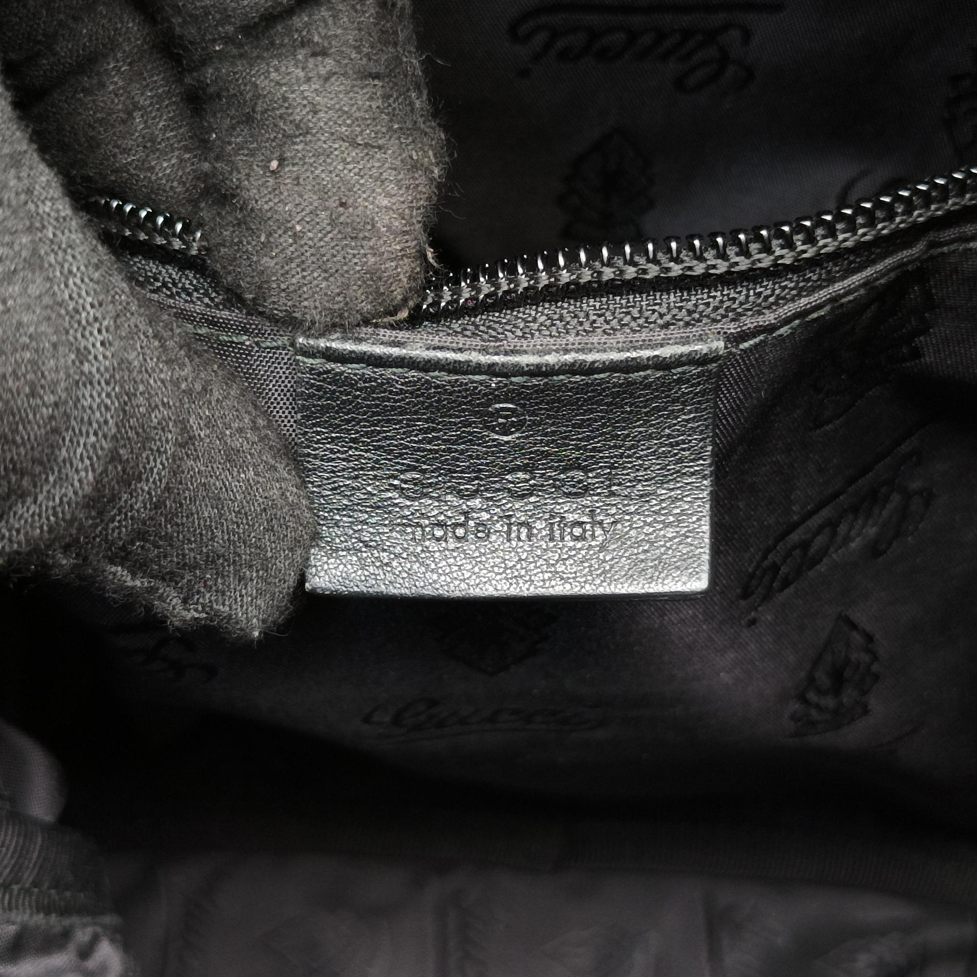 Secondhand Gucci GG Imprime Messenger Black Leather 201448 shoulderbag | stylenewstar