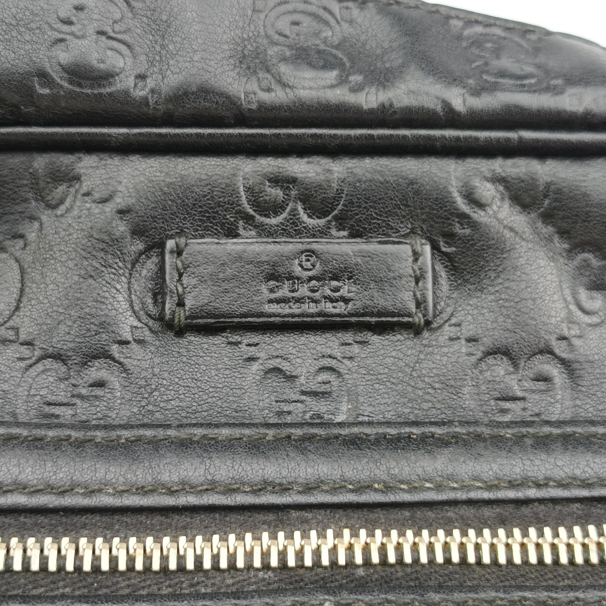 Secondhand Gucci GG Imprime Messenger Black Leather 201448 shoulderbag | stylenewstar