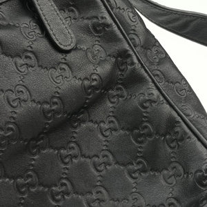 Secondhand Gucci GG Imprime Messenger Black Leather 201448 shoulderbag | stylenewstar