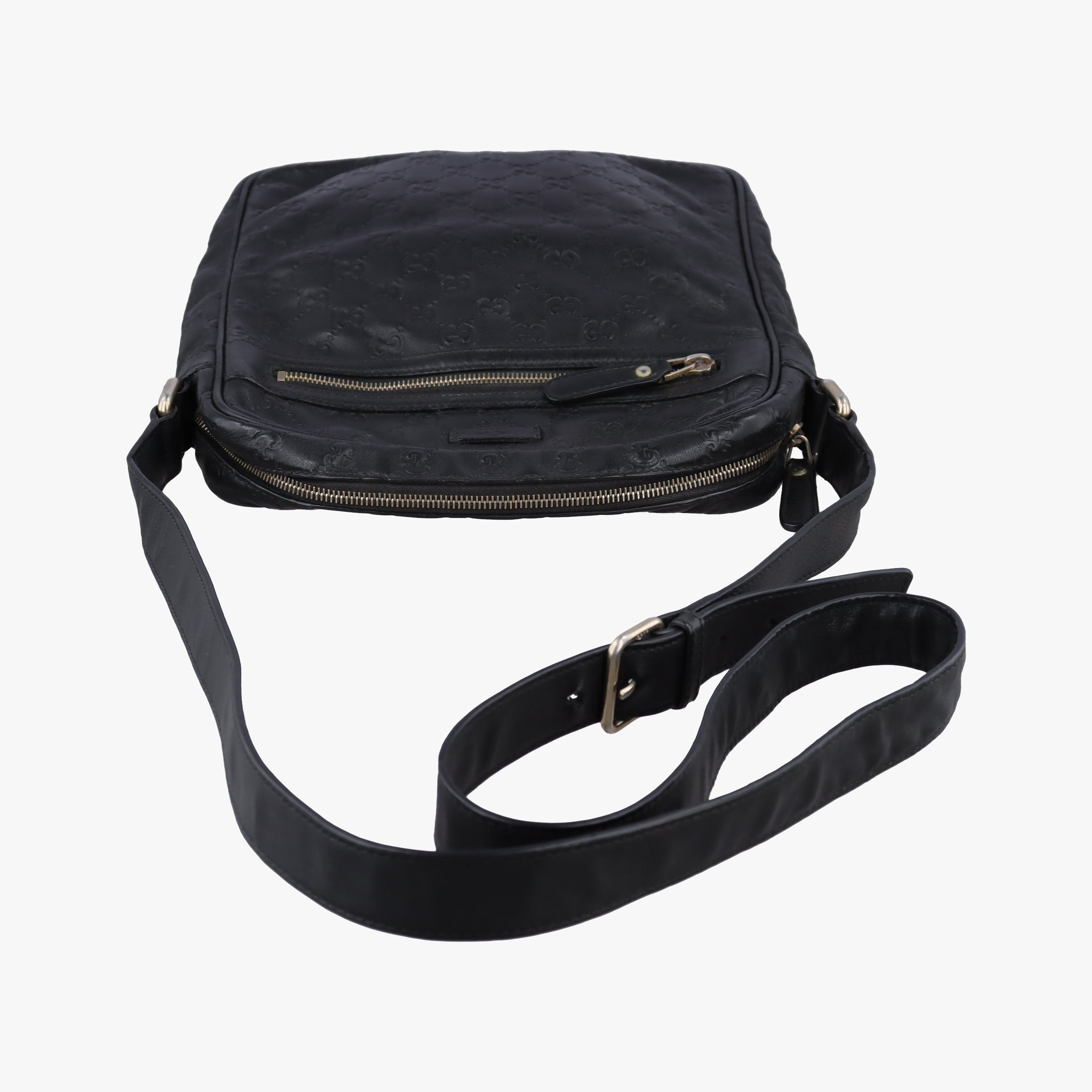 Secondhand Gucci GG Imprime Messenger Black Leather 201448 shoulderbag | stylenewstar