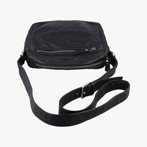 Secondhand Gucci GG Imprime Messenger Black Leather 201448 shoulderbag | stylenewstar