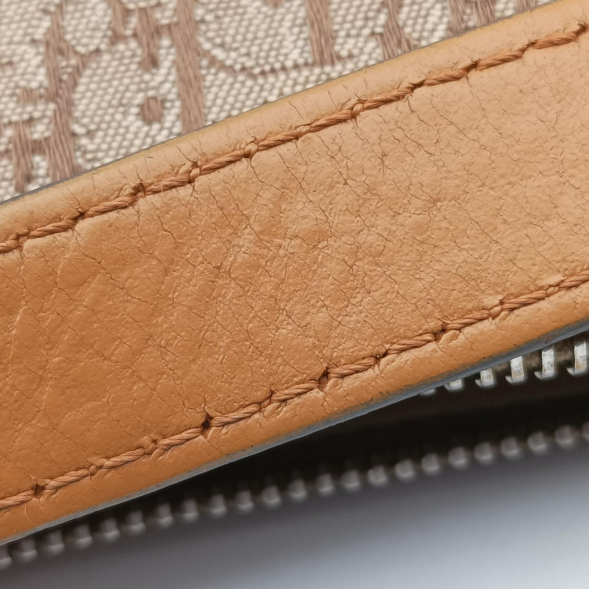 Secondhand Christian Dior Street Chic Beige × Camel Canvas × Leather  shoulderbag | stylenewstar