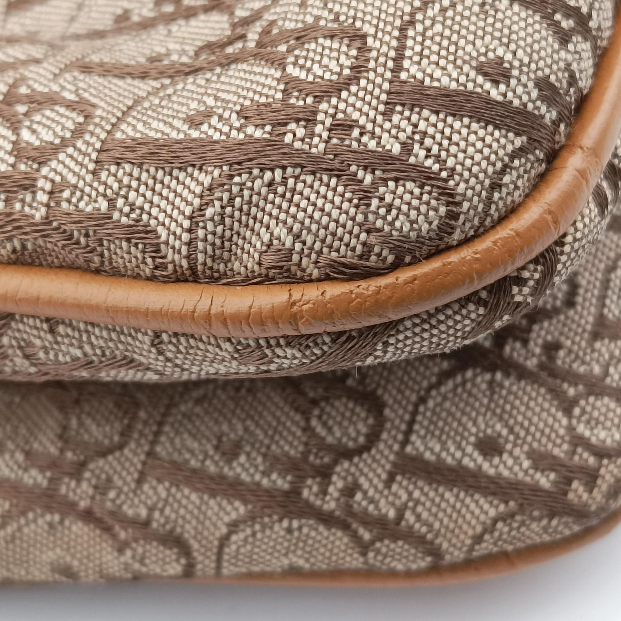 Secondhand Christian Dior Street Chic Beige × Camel Canvas × Leather  shoulderbag | stylenewstar