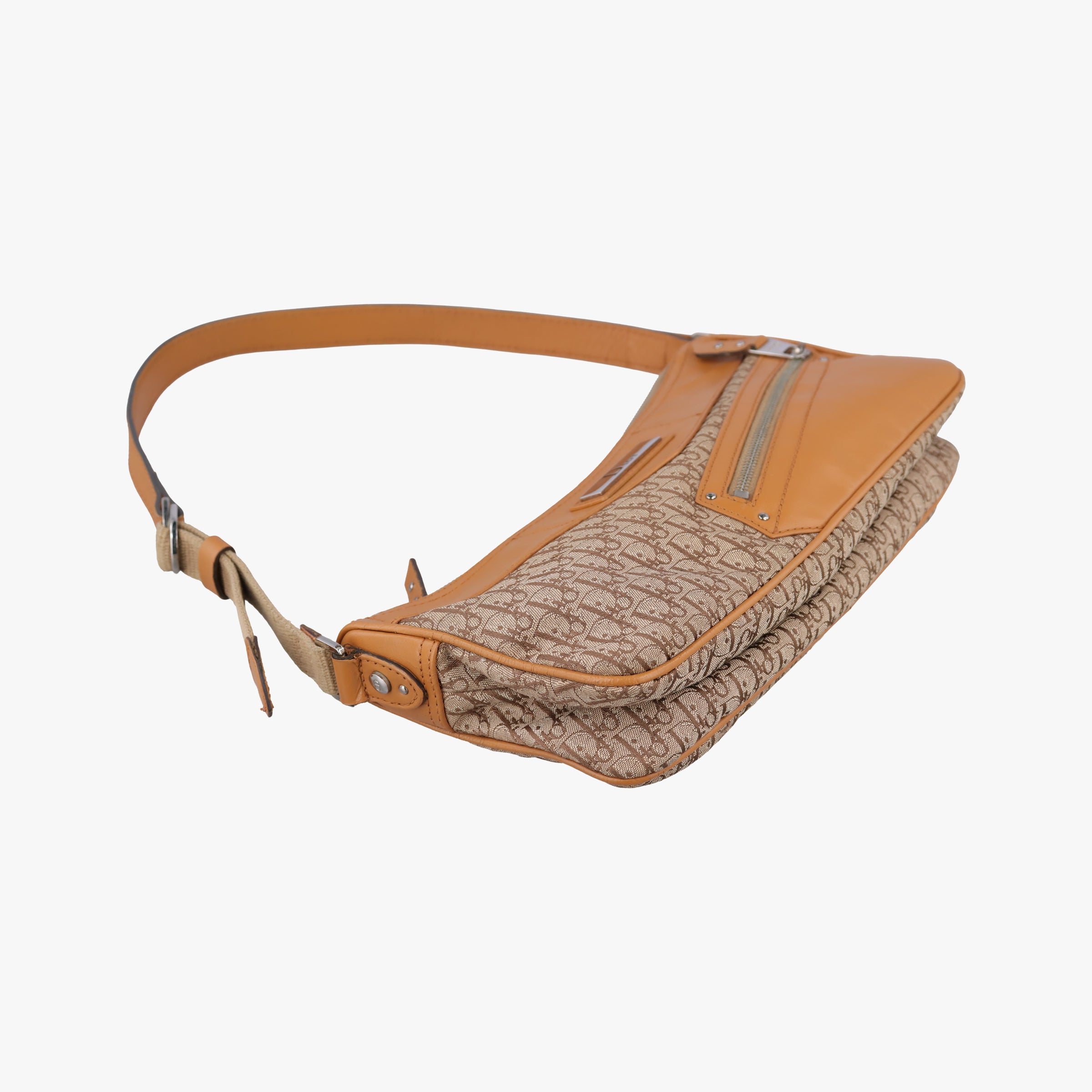 Secondhand Christian Dior Street Chic Beige × Camel Canvas × Leather  shoulderbag | stylenewstar