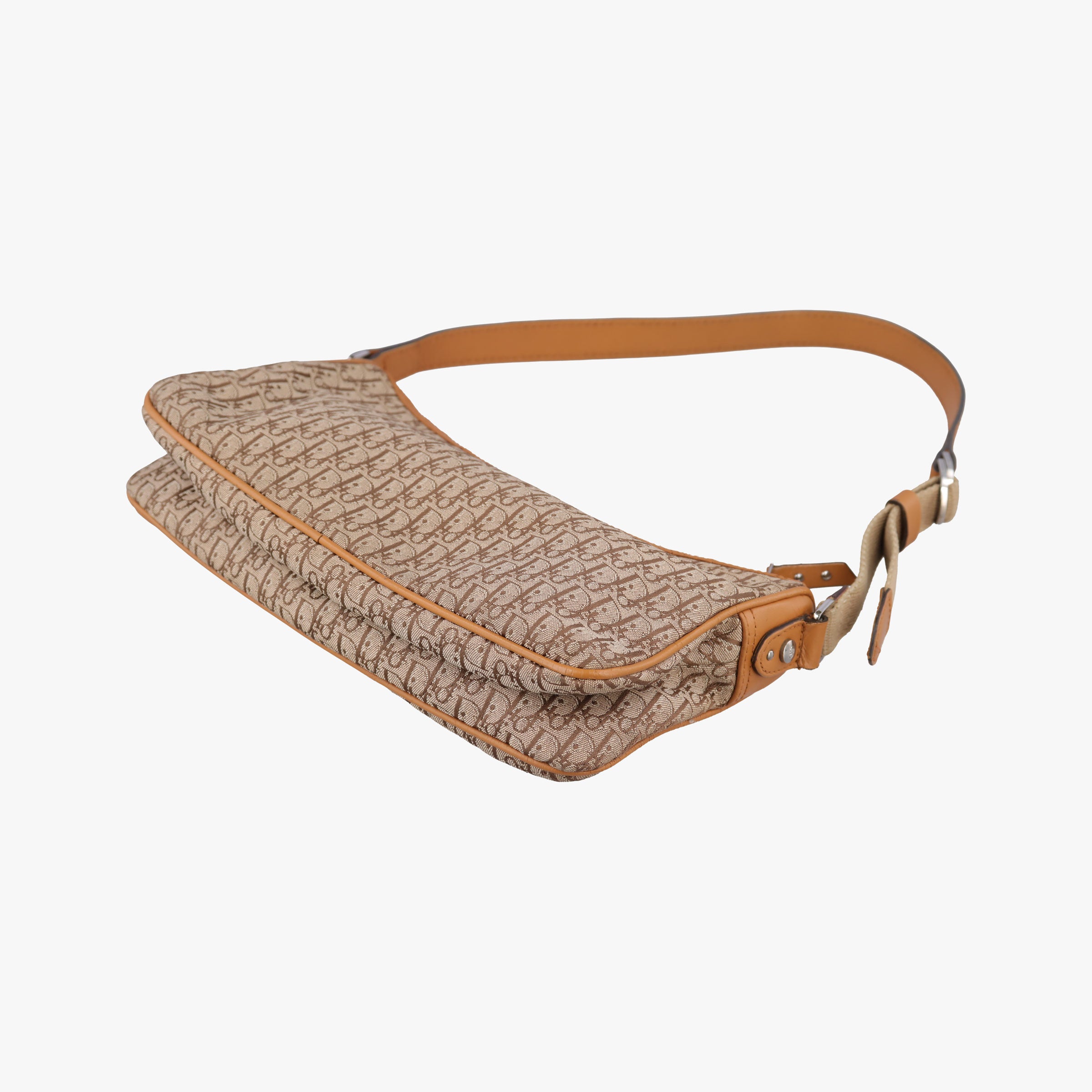 Secondhand Christian Dior Street Chic Beige × Camel Canvas × Leather  shoulderbag | stylenewstar