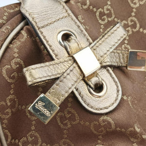 Secondhand Gucci Princy Beige×Champagne Gold GG Canvas × leather 161720 handbag | stylenewstar