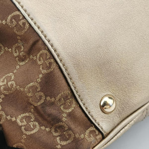 Secondhand Gucci Princy Beige×Champagne Gold GG Canvas × leather 161720 handbag | stylenewstar