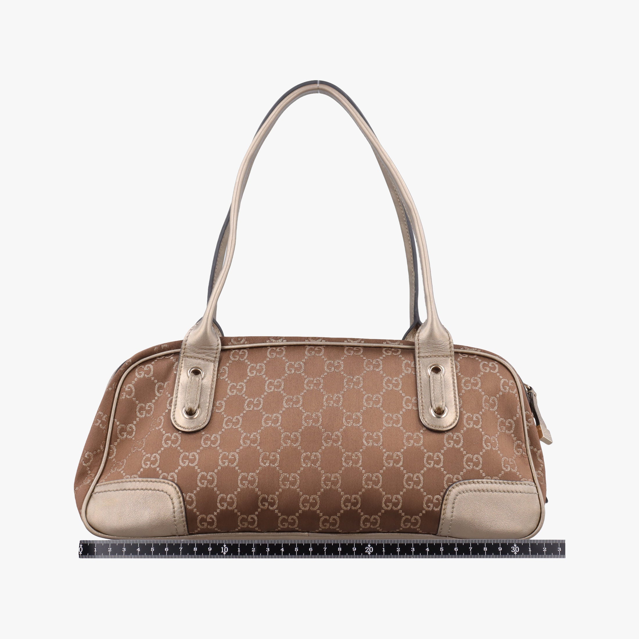 Secondhand Gucci Princy Beige×Champagne Gold GG Canvas × leather 161720 handbag | stylenewstar