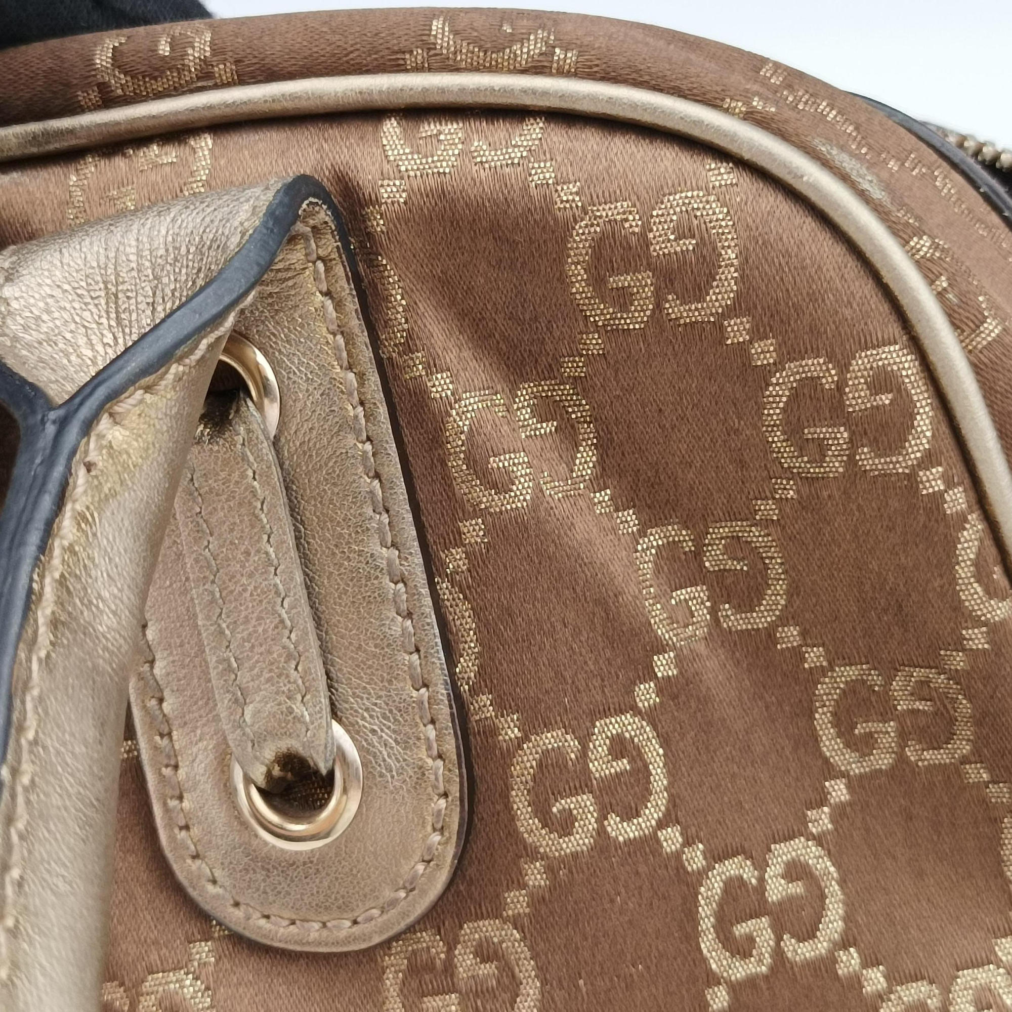Secondhand Gucci Princy Beige×Champagne Gold GG Canvas × leather 161720 handbag | stylenewstar