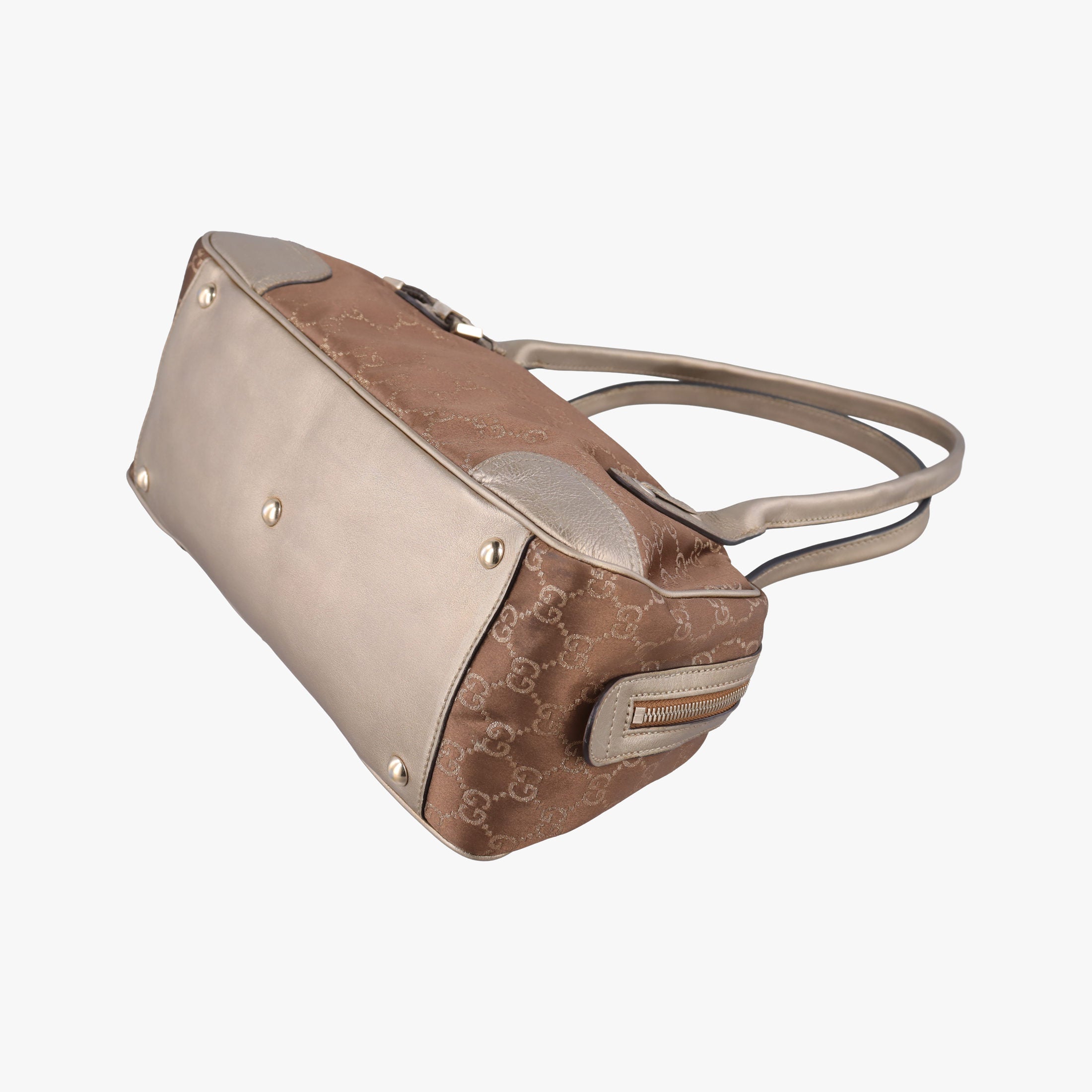 Secondhand Gucci Princy Beige×Champagne Gold GG Canvas × leather 161720 handbag | stylenewstar