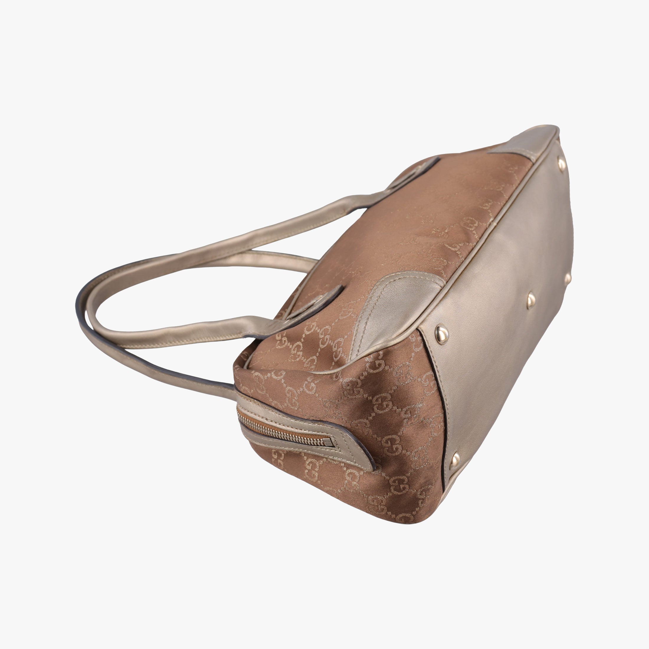 Secondhand Gucci Princy Beige×Champagne Gold GG Canvas × leather 161720 handbag | stylenewstar